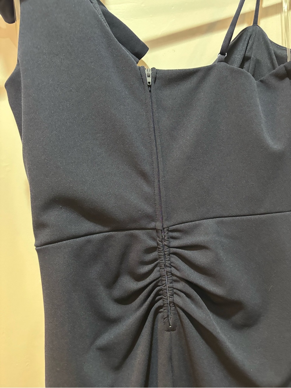 One-Shoulder Navy Ruffle Dress - Picture 5 of 5
